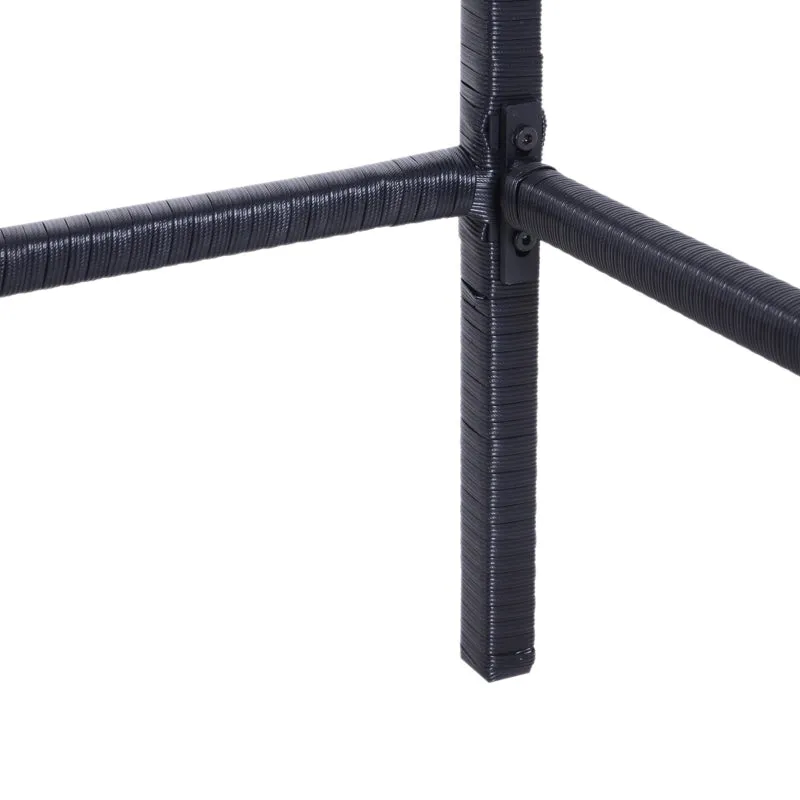 3pc Patio Rattan Bistro Set - Black