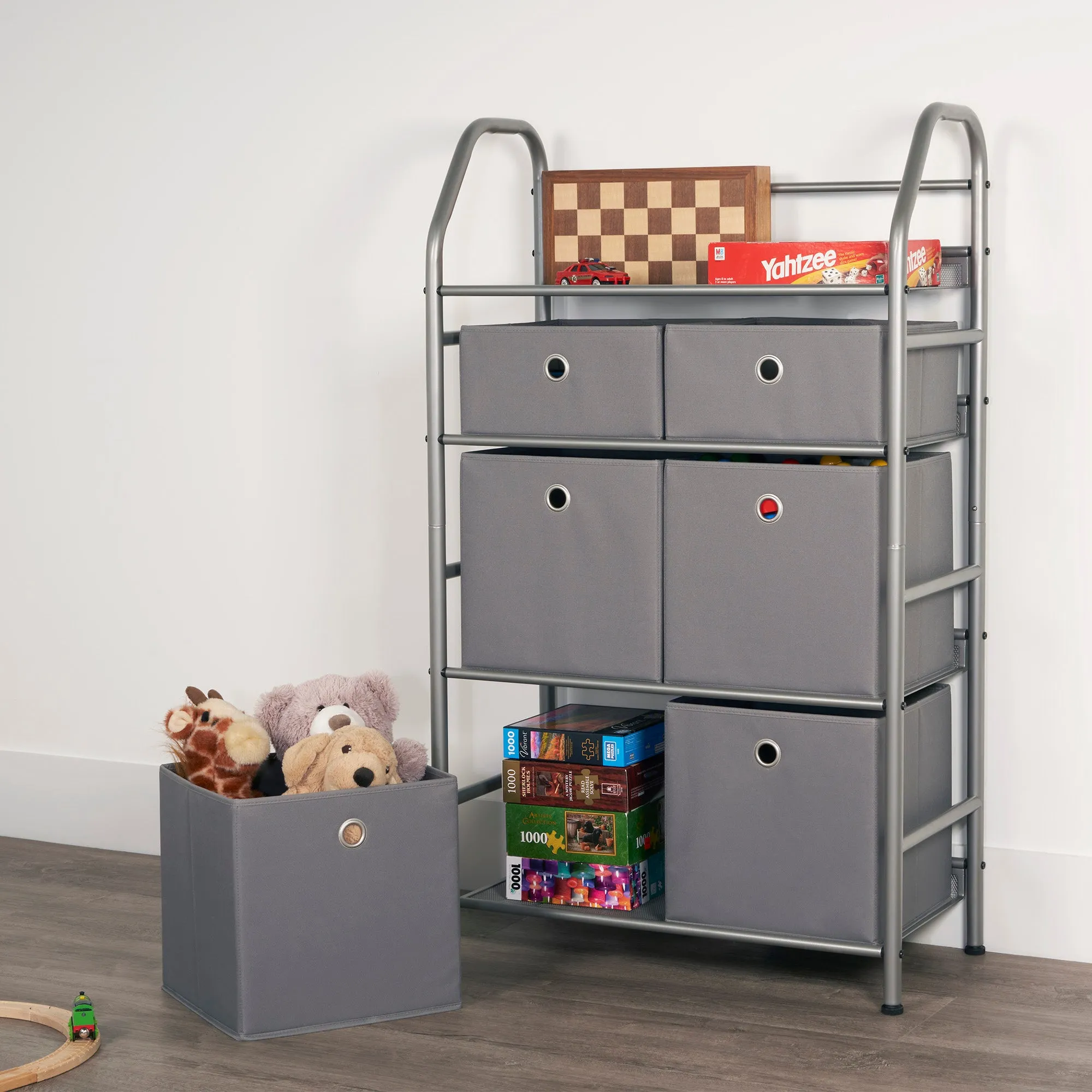 4-Tier Metal Home Storage Organizer with Bins