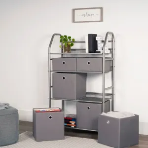 4-Tier Metal Home Storage Organizer with Bins