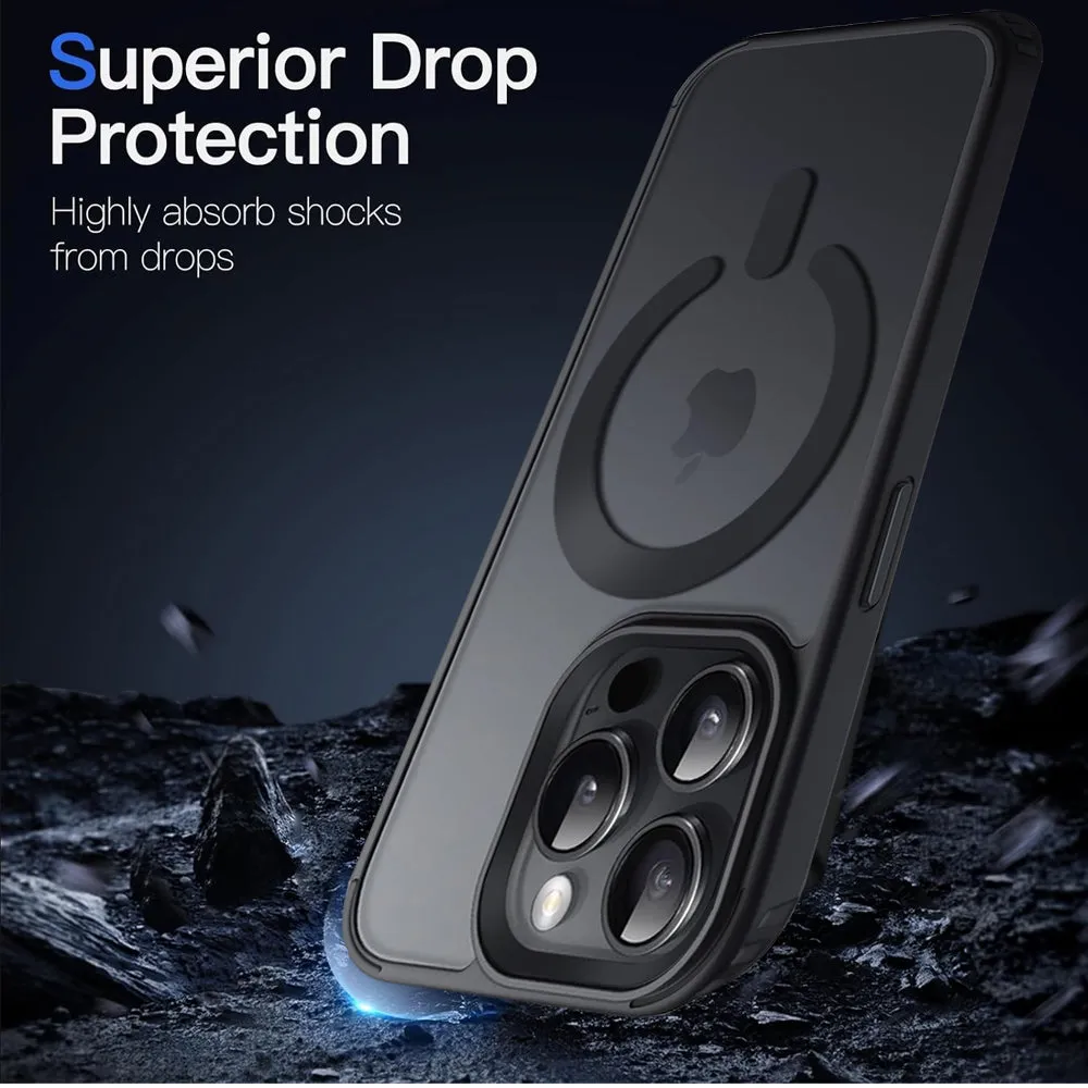 Black MagSafe Matte Back Case For iPhone 14 Pro- Slim, Shockproof, Stylish