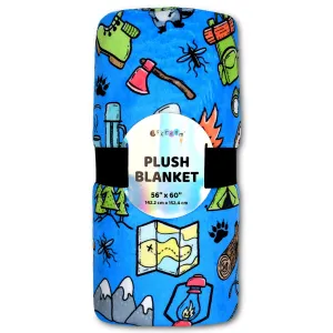 Camp out plush blanket