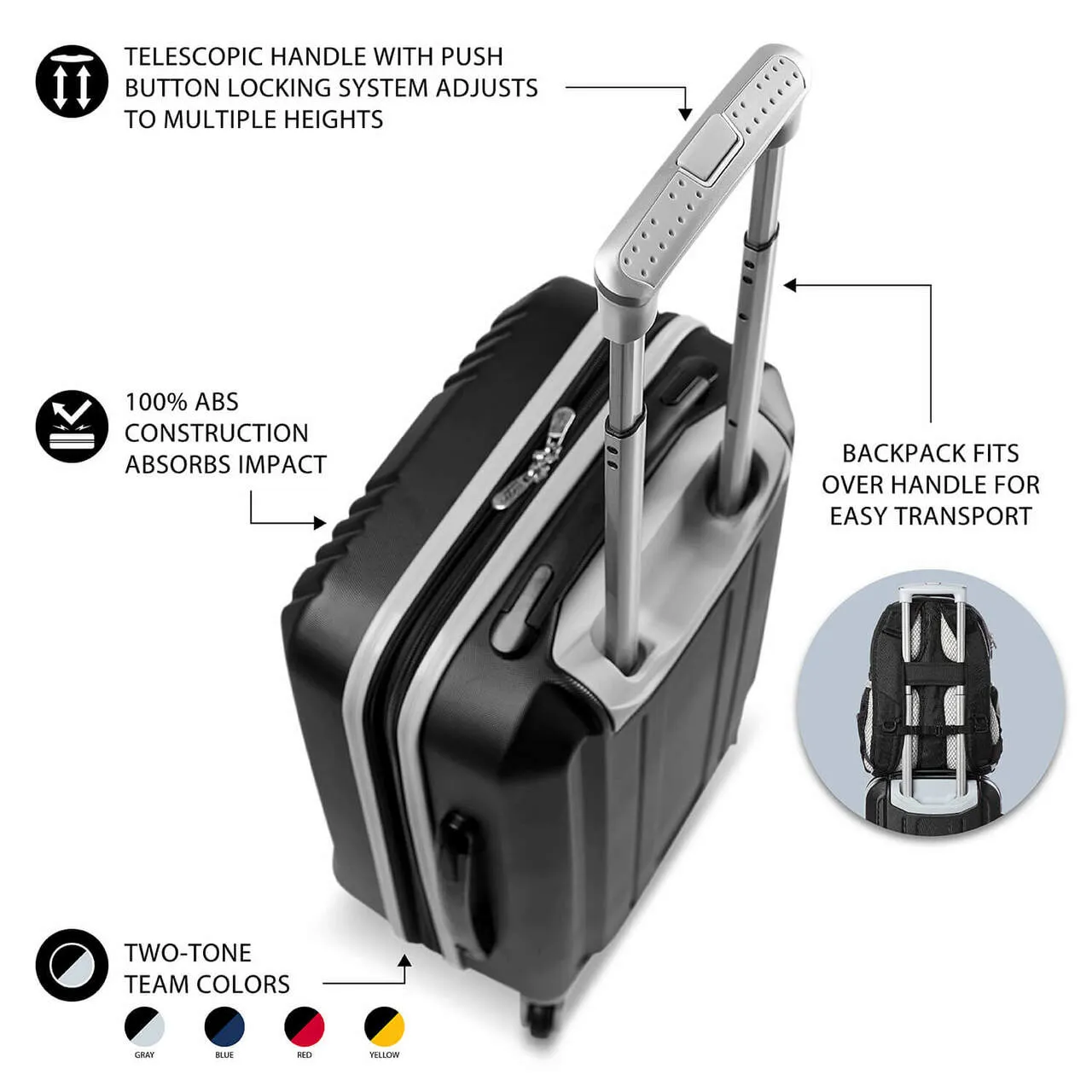Carry On Spinner Luggage | Carry-On Hardcase Dual Color Expandable Spinner In Yellow