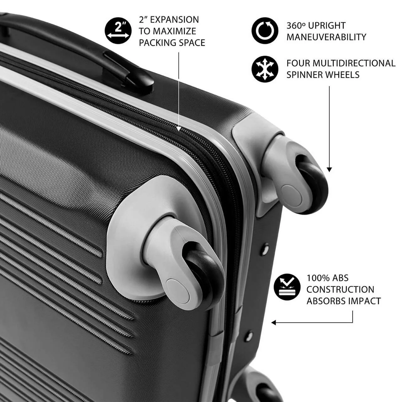 Carry On Spinner Luggage | Carry-On Hardcase Dual Color Expandable Spinner In Yellow