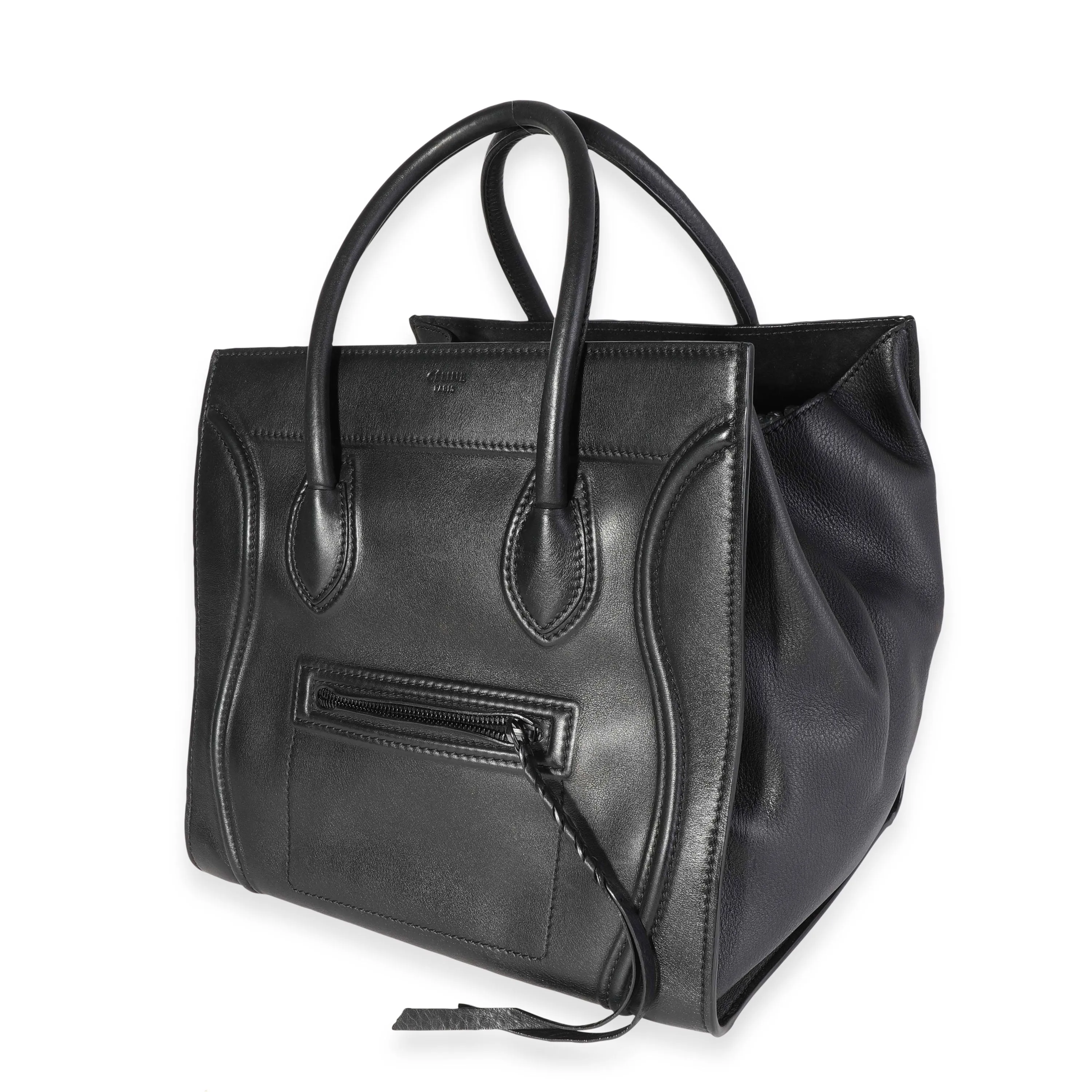 Celine Black Smooth Calfskin Phantom Luggage Tote