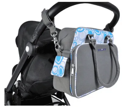 Changing Bag with Pull and Wipe Aqua Circles