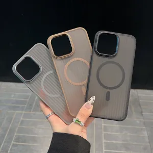 Corrugated Pattern Magnetic Wireless Charge Phone Case - iPhone 13