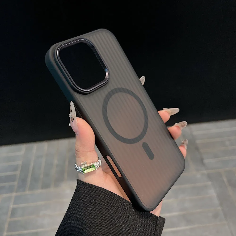 Corrugated Pattern Magnetic Wireless Charge Phone Case - iPhone 13
