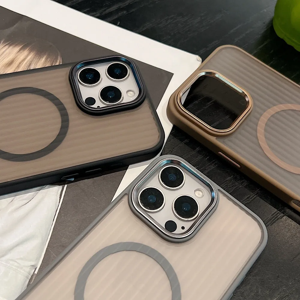 Corrugated Pattern Magnetic Wireless Charge Phone Case - iPhone 13
