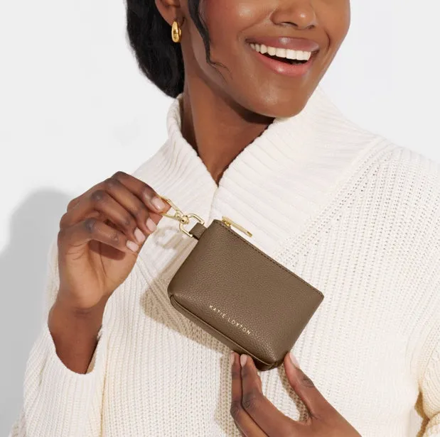 Evie Clip On Coin Purse in Mink