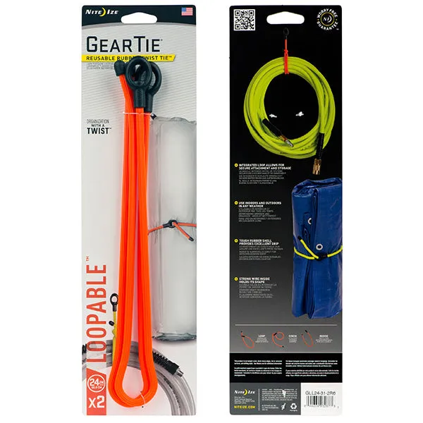 Gear Tie Loop, Orange - 24" (2 Pack)