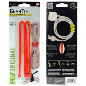Gear Tie, Orange - 12" (2 Pack)