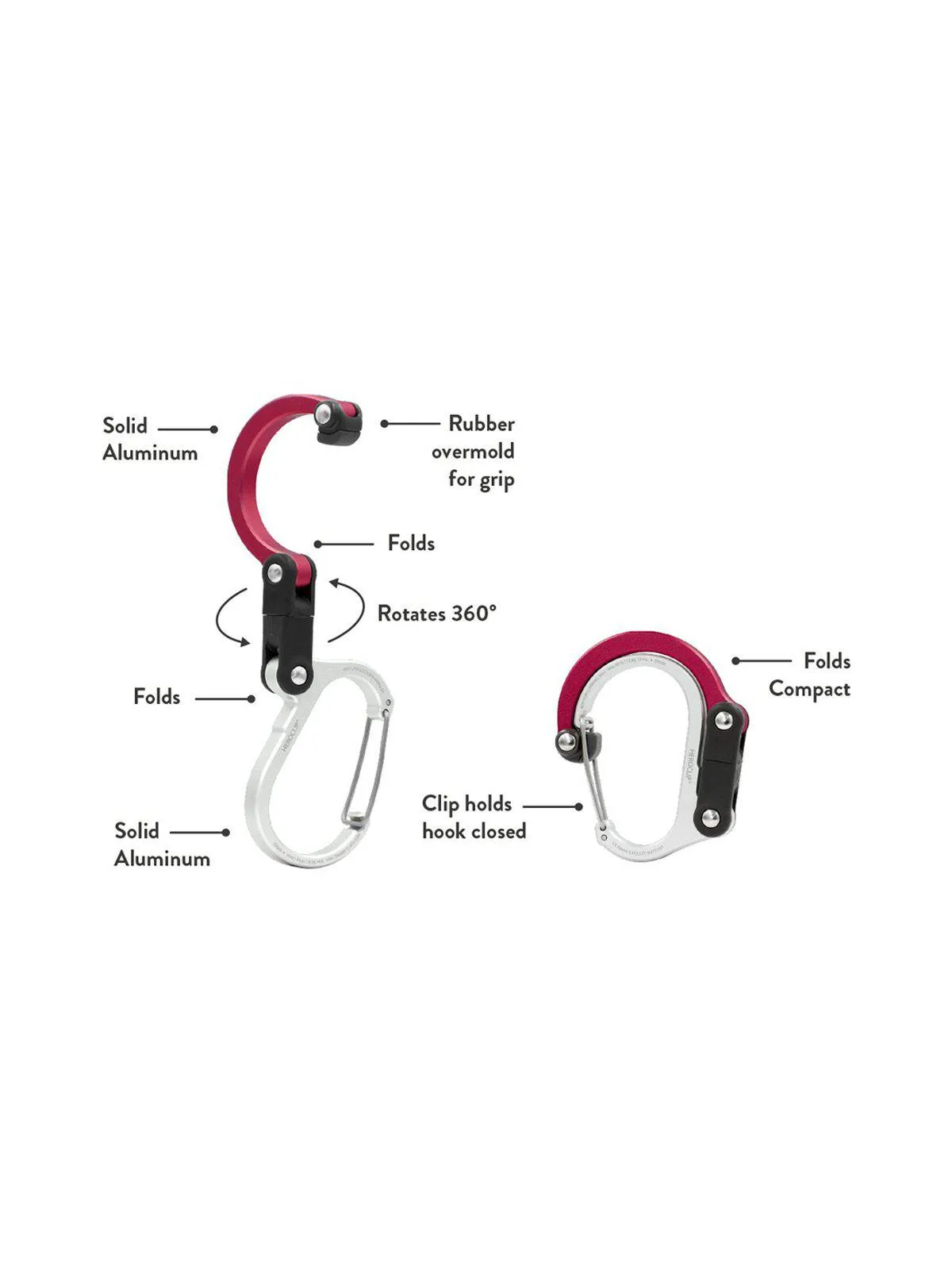 Heroclip Carabiner Mini Hot Rod Red