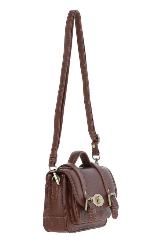 Leather Handbag With Twist Lock