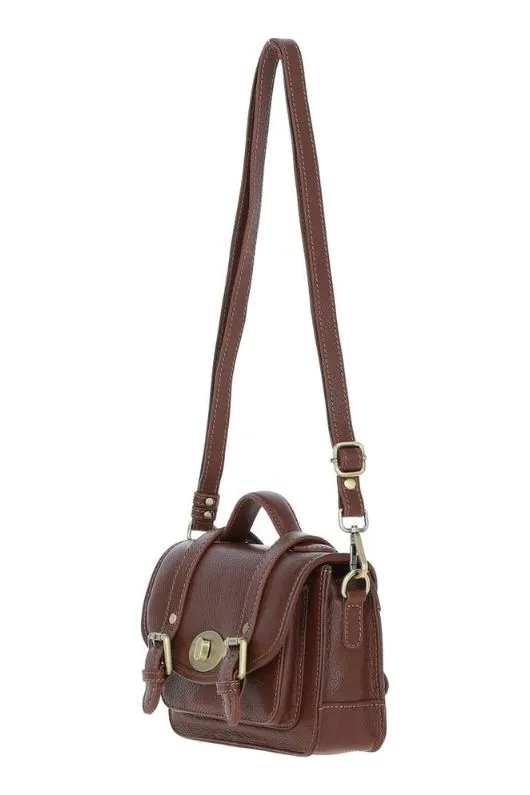 Leather Handbag With Twist Lock