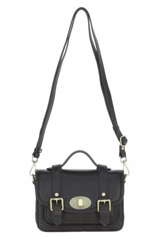 Leather Handbag With Twist Lock