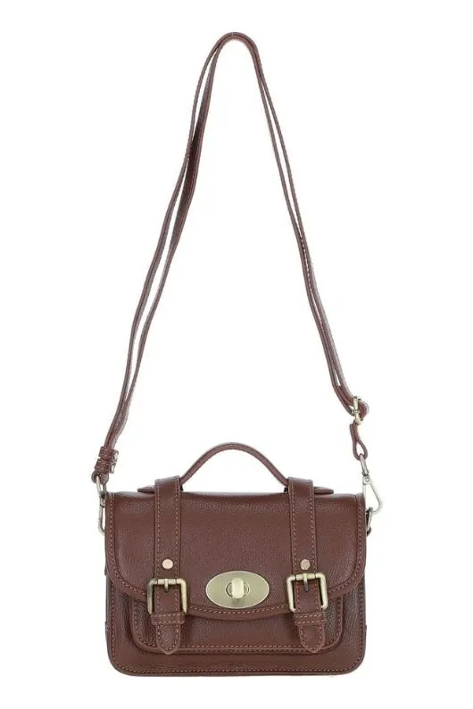 Leather Handbag With Twist Lock