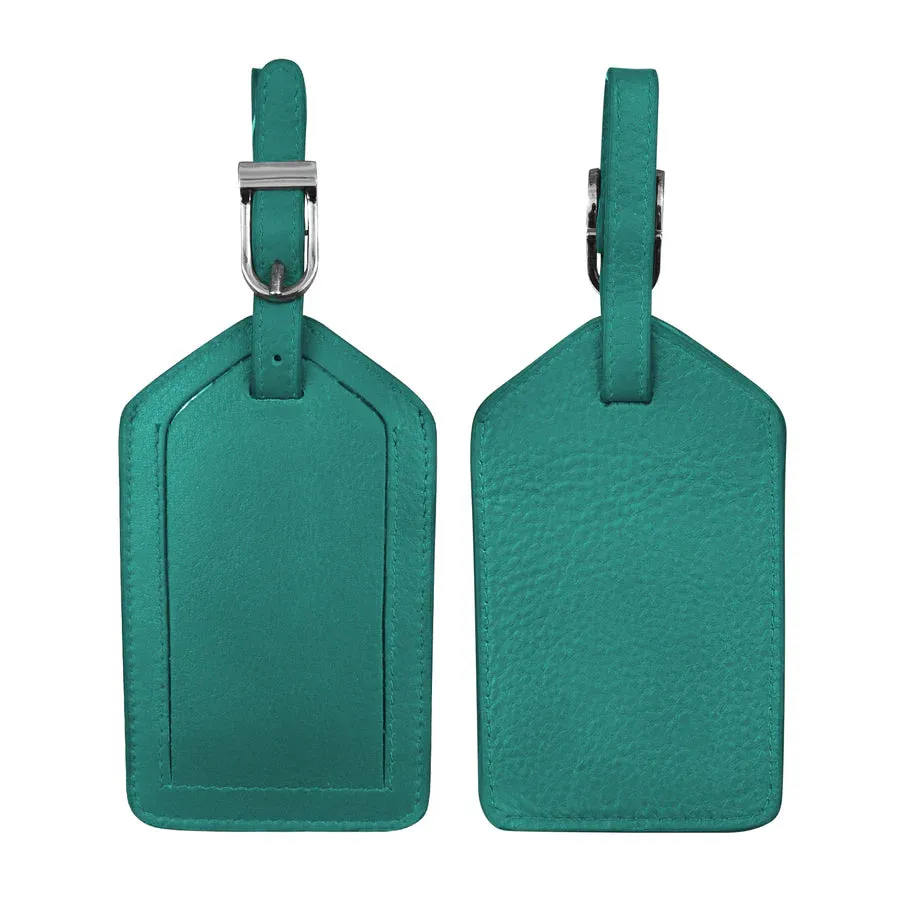 Luggage Tag - Aqua Leather 6422