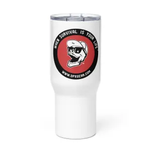 Mr. DP Tagline Travel mug with a handle