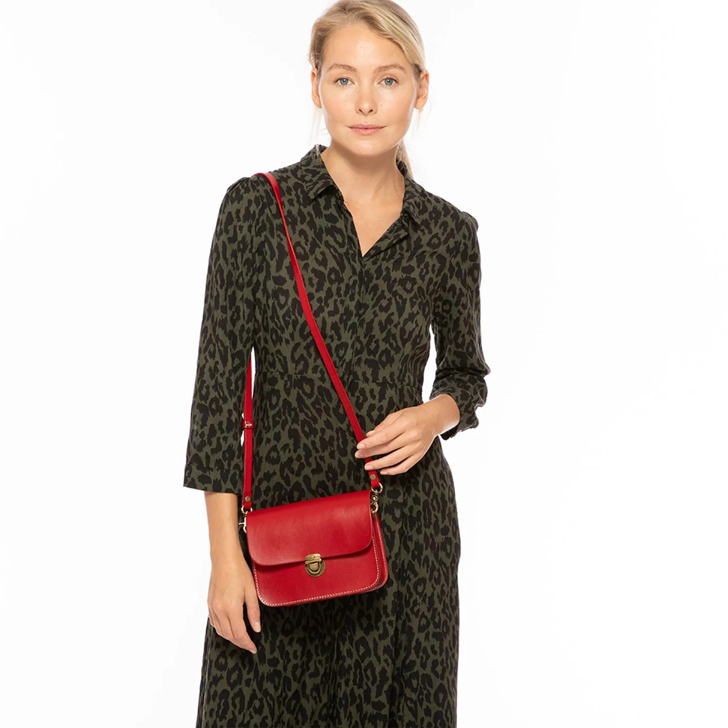 Nanah Red Leather Crossbody Bag – Stylish & Versatile Designer Handbag for Women