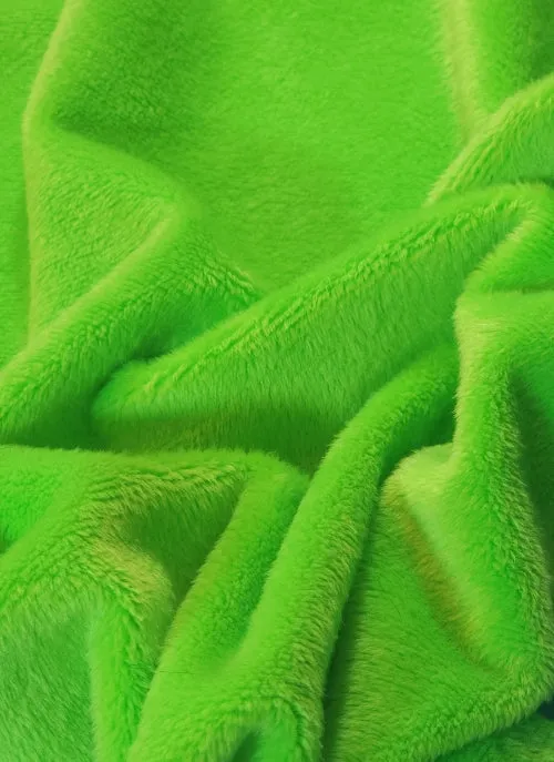 Neon Green Minky Solid Baby Soft Fabric / Sold by the Yard
