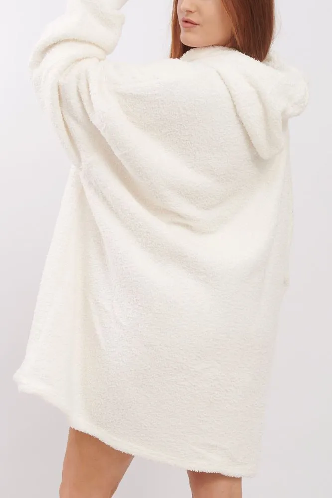 Plain Soft Feel Pocket Blanket Hoodie