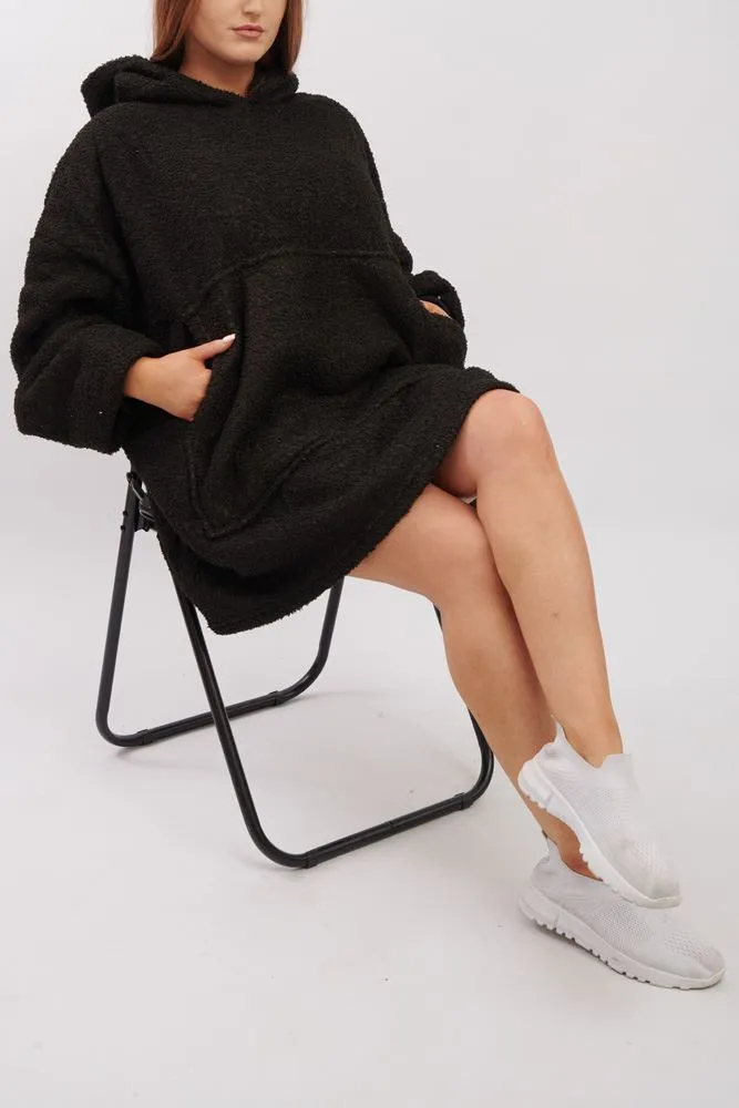Plain Soft Feel Pocket Blanket Hoodie