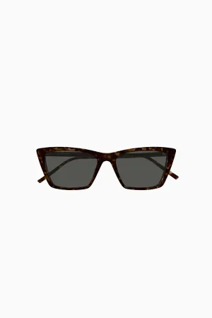 Saint Laurent Mica Thin Sunglasses - Dark Havana