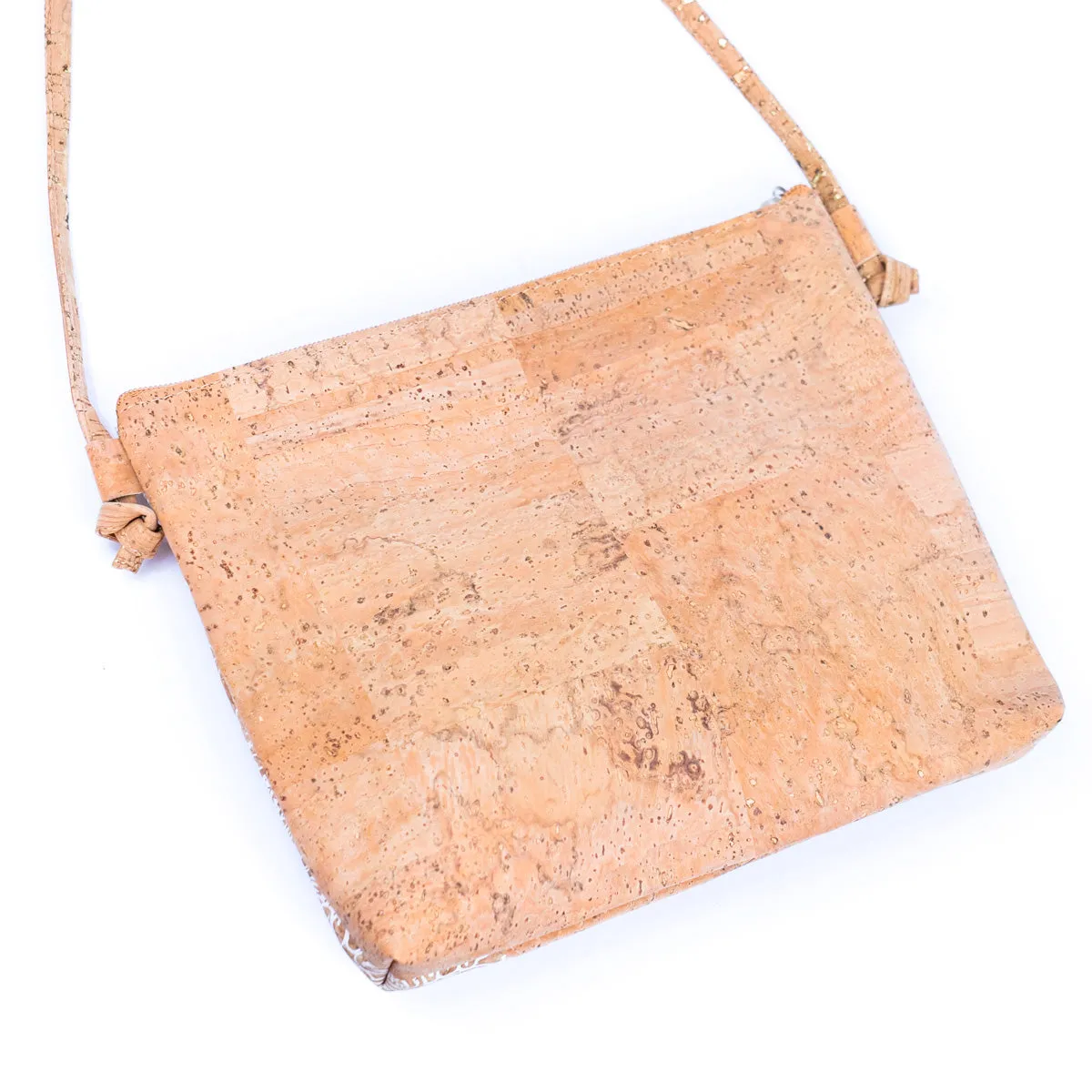 Selected White Print Stitching Ladies' Cork Zipper Crossbody Bag BAGP-166