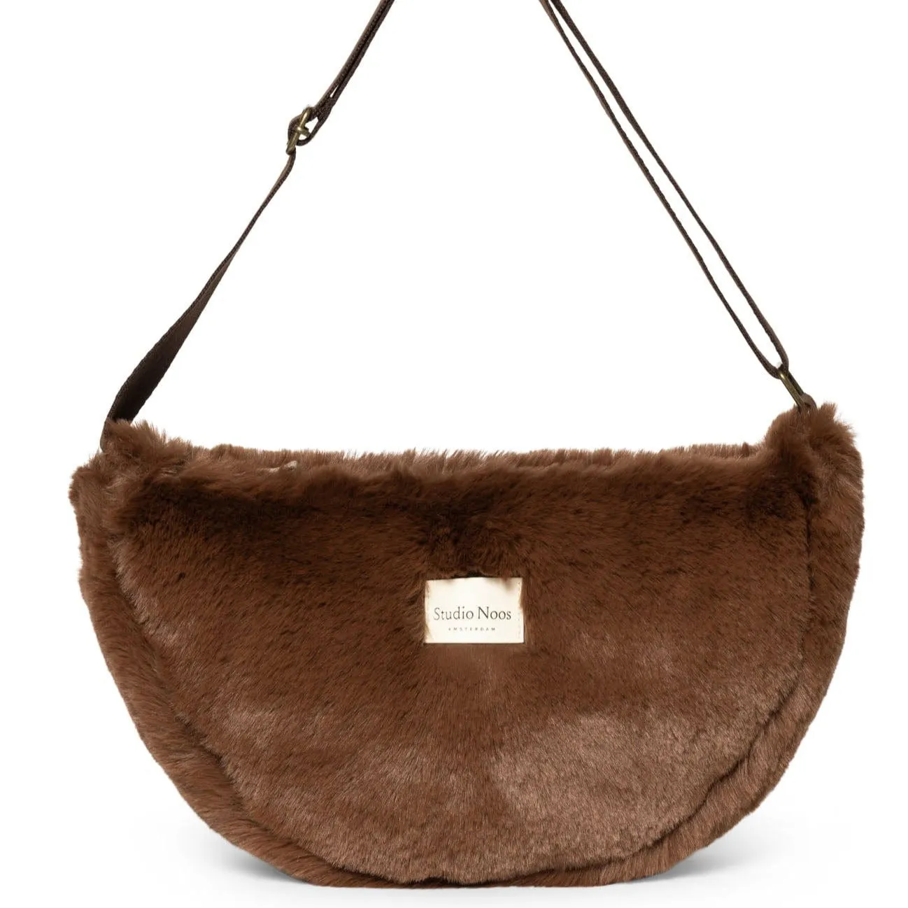 Studio Noos Faux Fur Cross Body Bag (Brown)