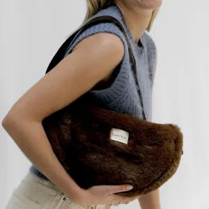 Studio Noos Faux Fur Cross Body Bag (Brown)