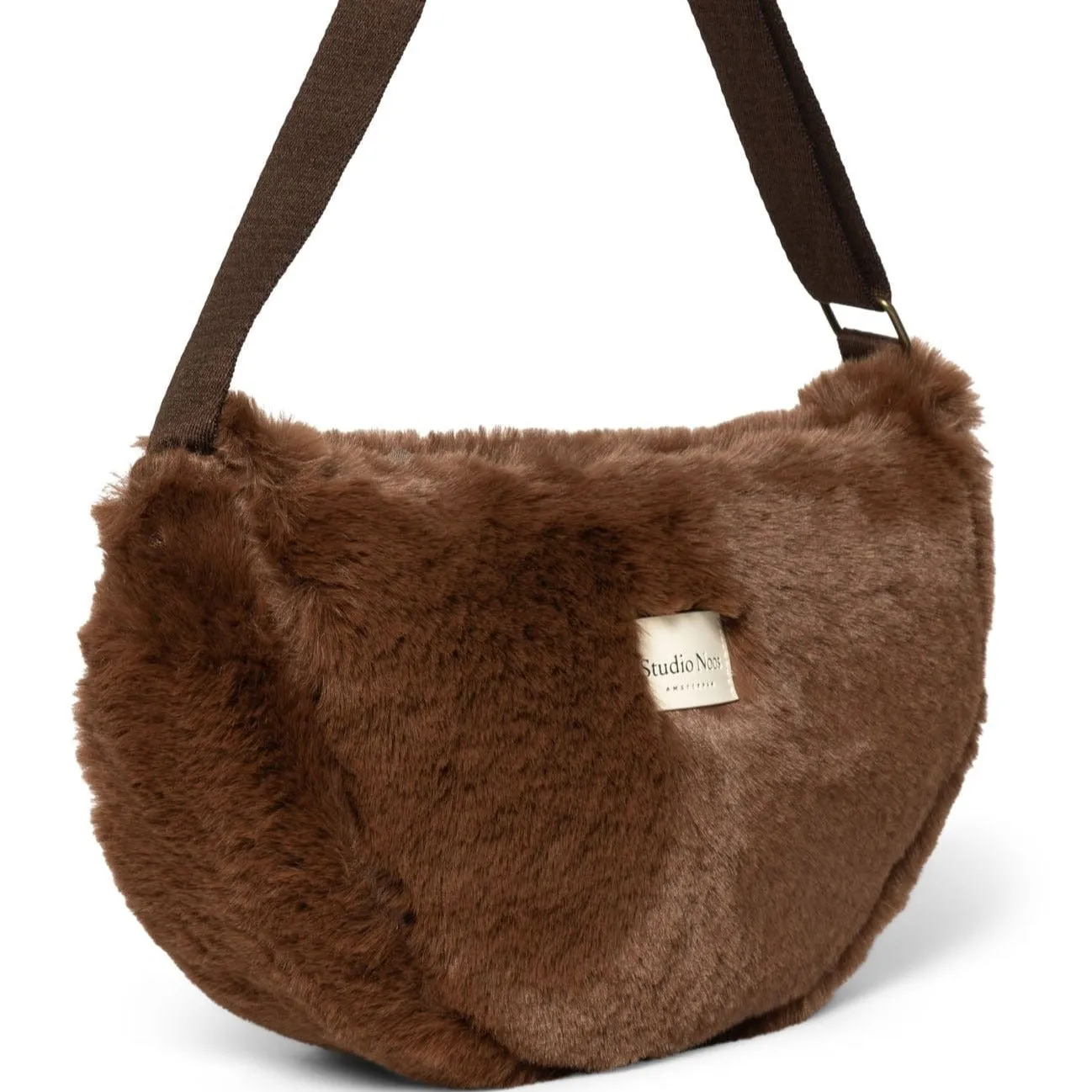 Studio Noos Faux Fur Cross Body Bag (Brown)