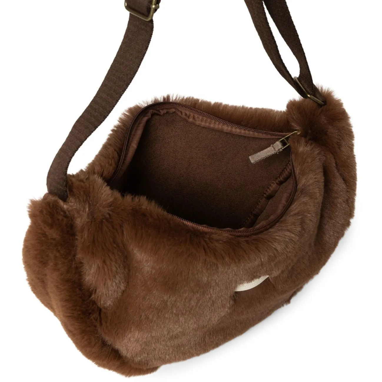 Studio Noos Faux Fur Cross Body Bag (Brown)