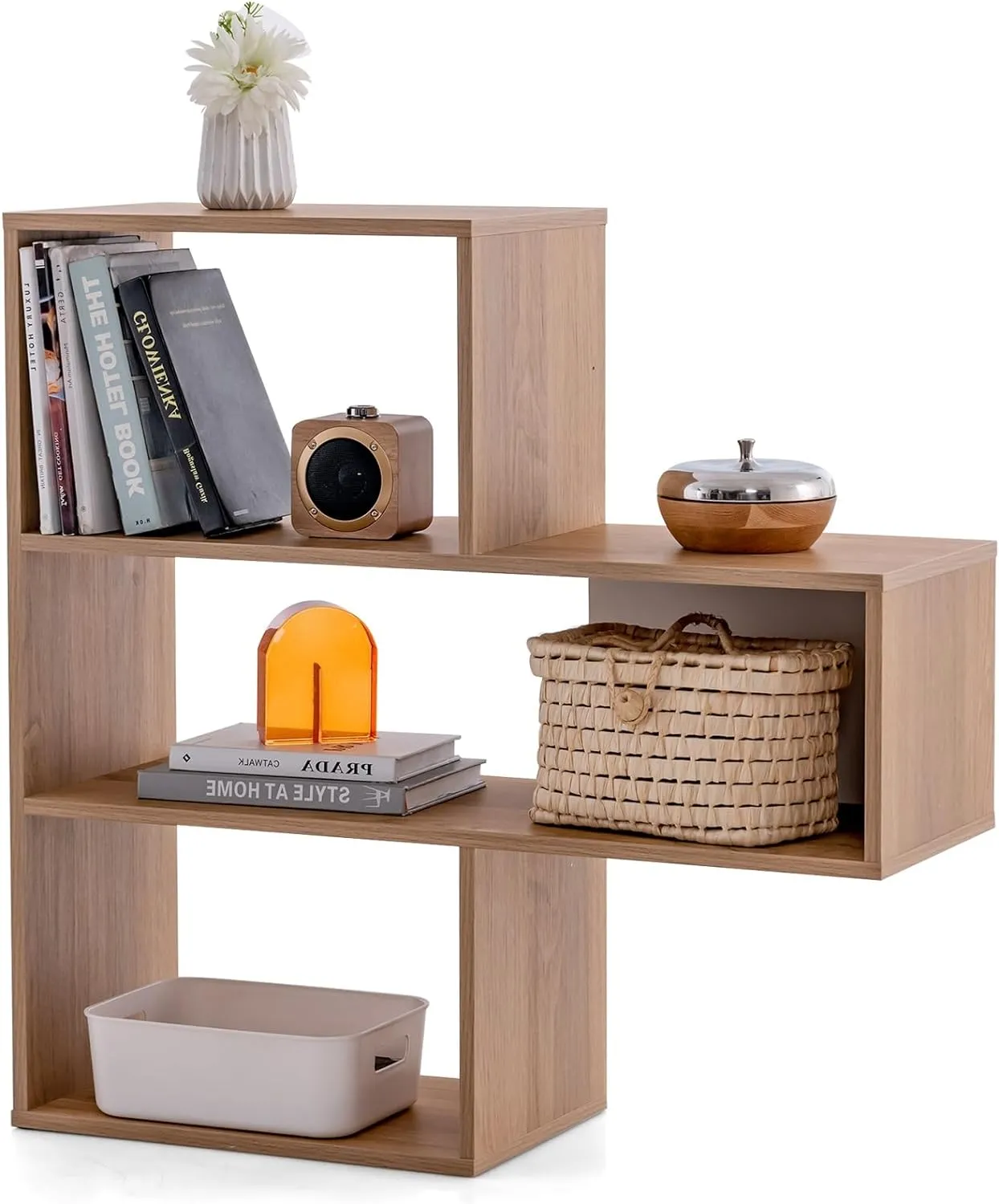 Tangkula 6 Cubes Bookcase, 2-Piece Separable Floor Standing Open Horizontal Bookshelf