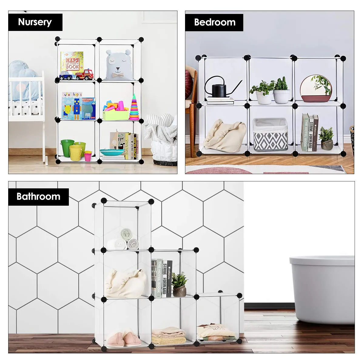 Tangkula 6 Cubes Storage Organizer, DIY Plastic PP Closet Cabinet