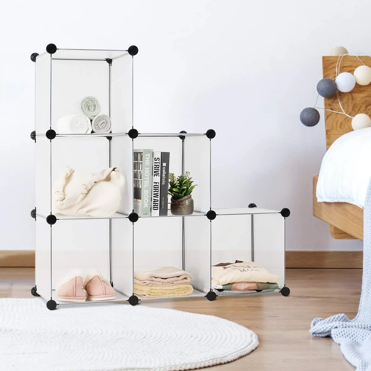 Tangkula 6 Cubes Storage Organizer, DIY Plastic PP Closet Cabinet