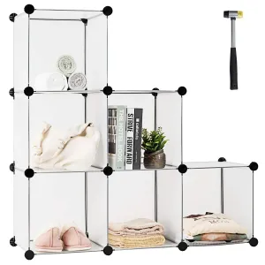 Tangkula 6 Cubes Storage Organizer, DIY Plastic PP Closet Cabinet