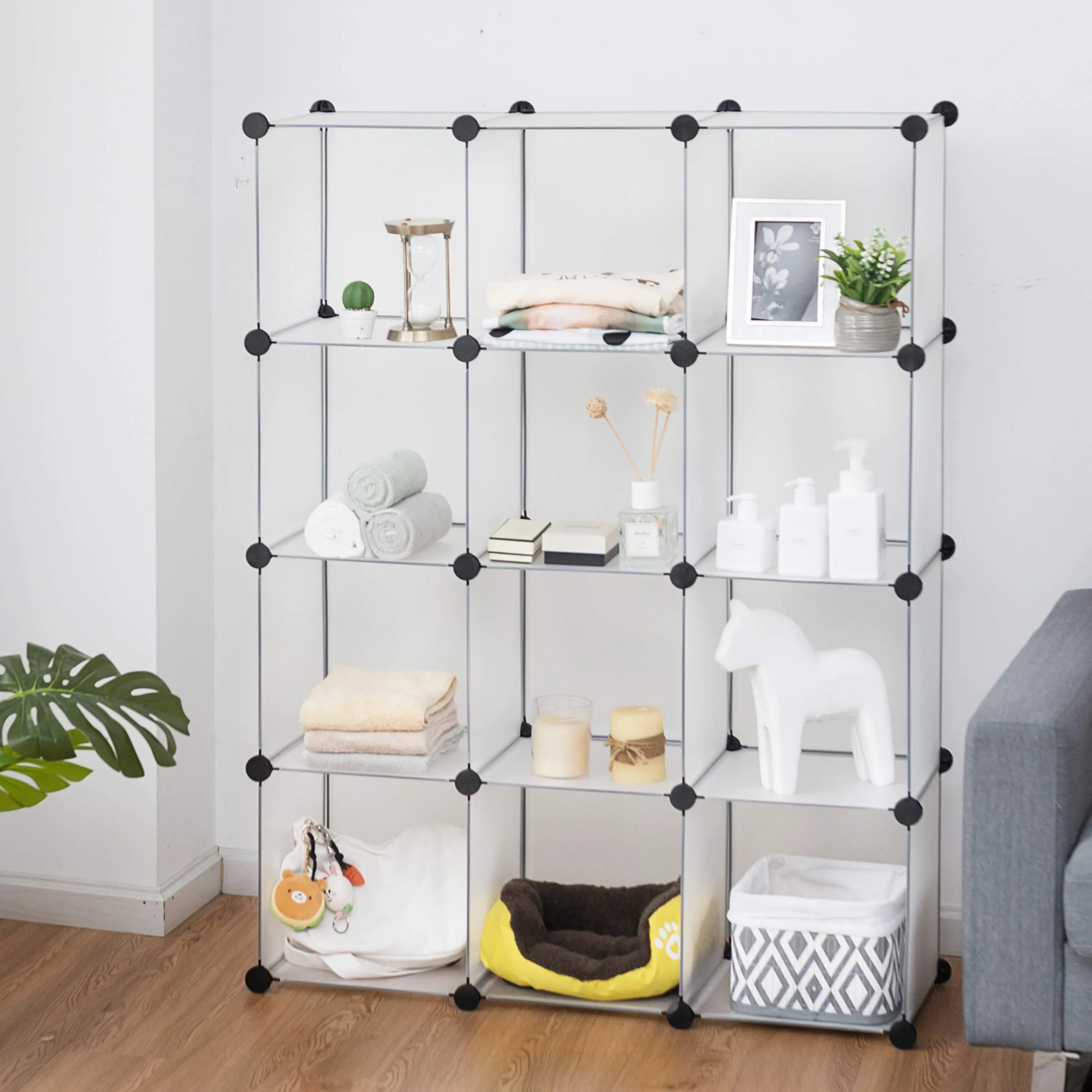 Tangkula 6 Cubes Storage Organizer, DIY Plastic PP Closet Cabinet