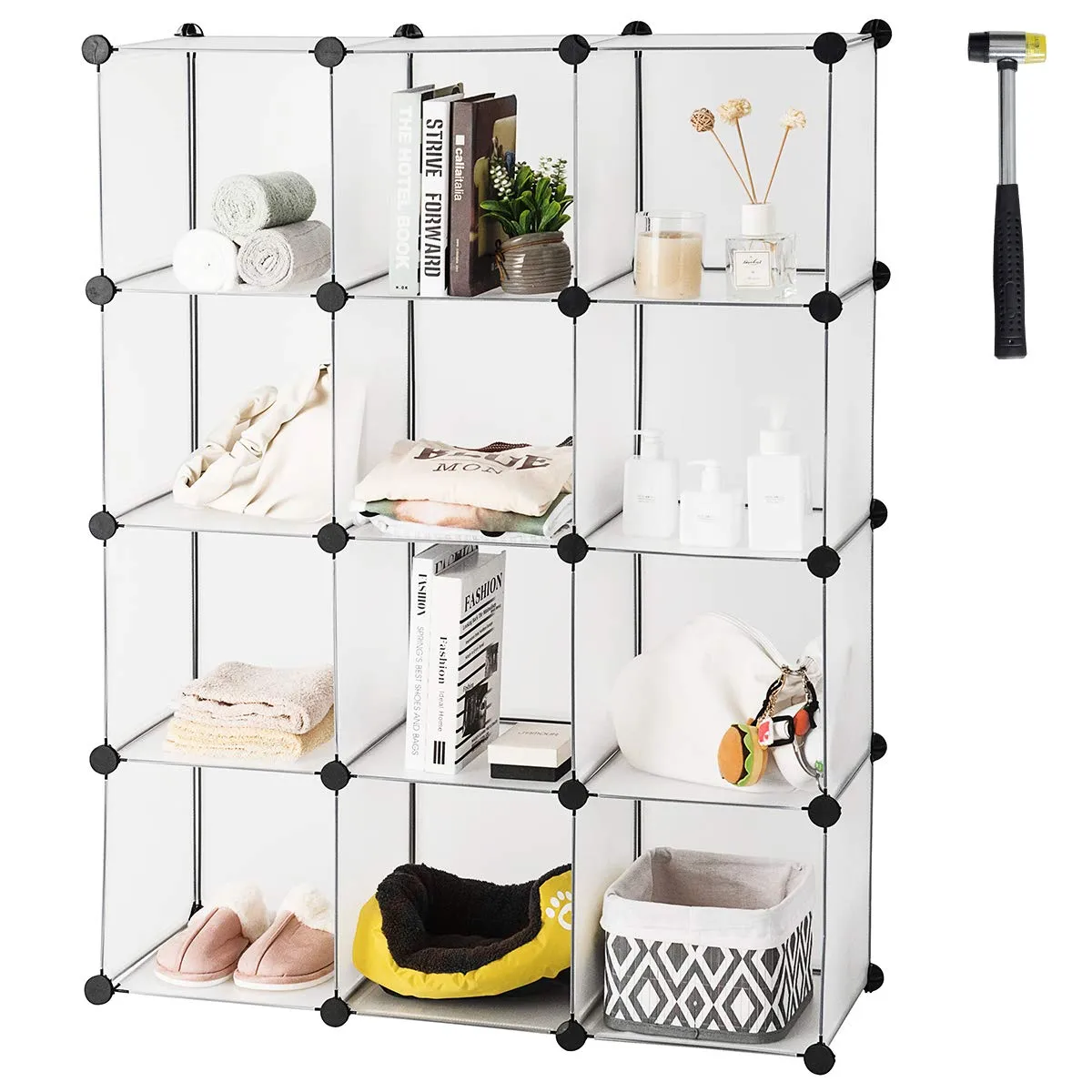 Tangkula 6 Cubes Storage Organizer, DIY Plastic PP Closet Cabinet