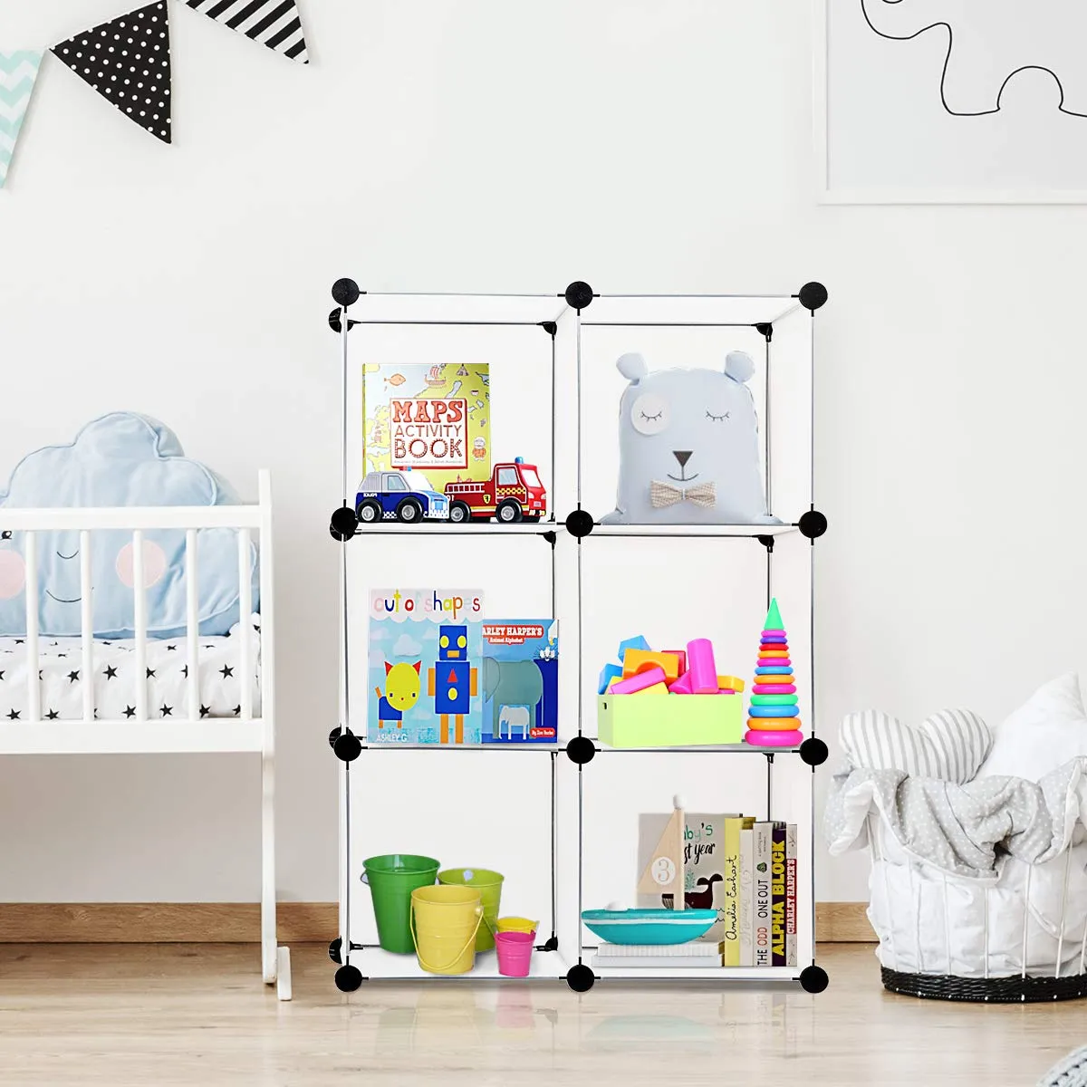 Tangkula 6 Cubes Storage Organizer, DIY Plastic PP Closet Cabinet