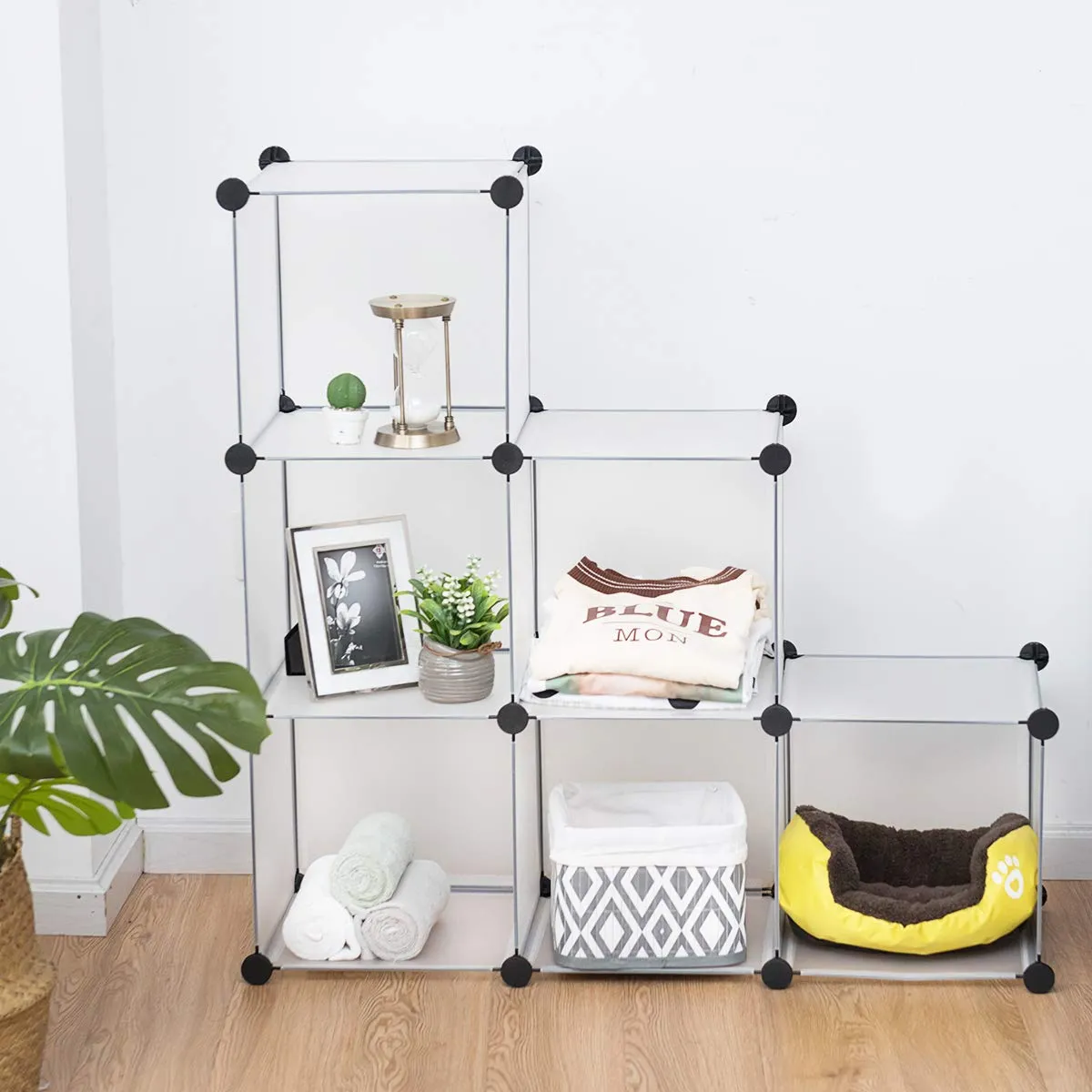 Tangkula 6 Cubes Storage Organizer, DIY Plastic PP Closet Cabinet