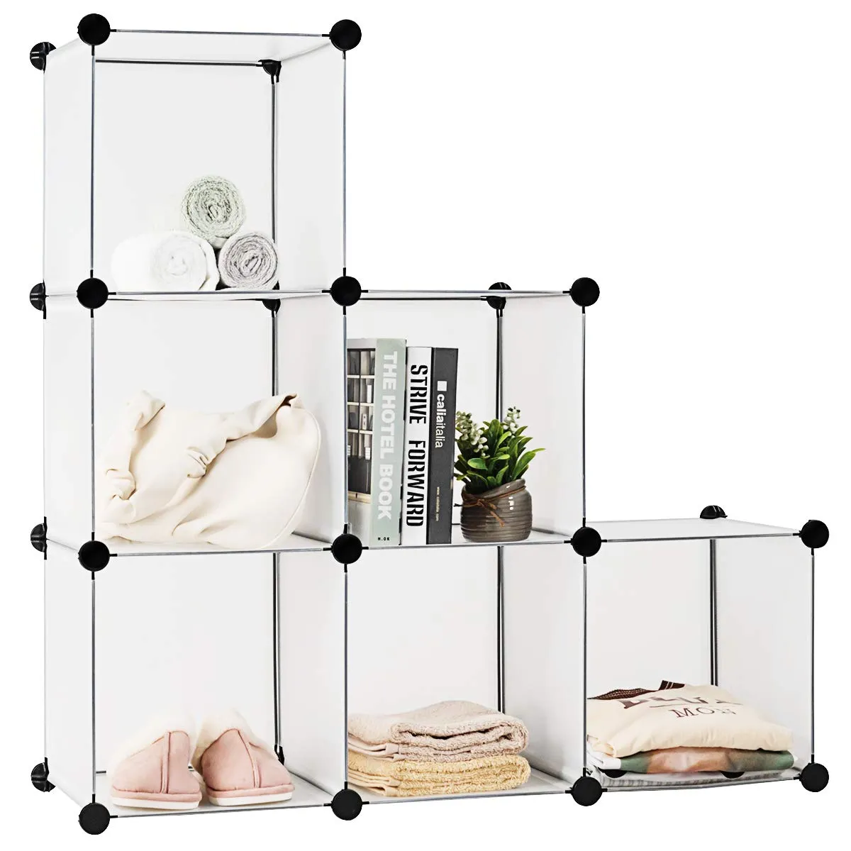 Tangkula 6 Cubes Storage Organizer, DIY Plastic PP Closet Cabinet
