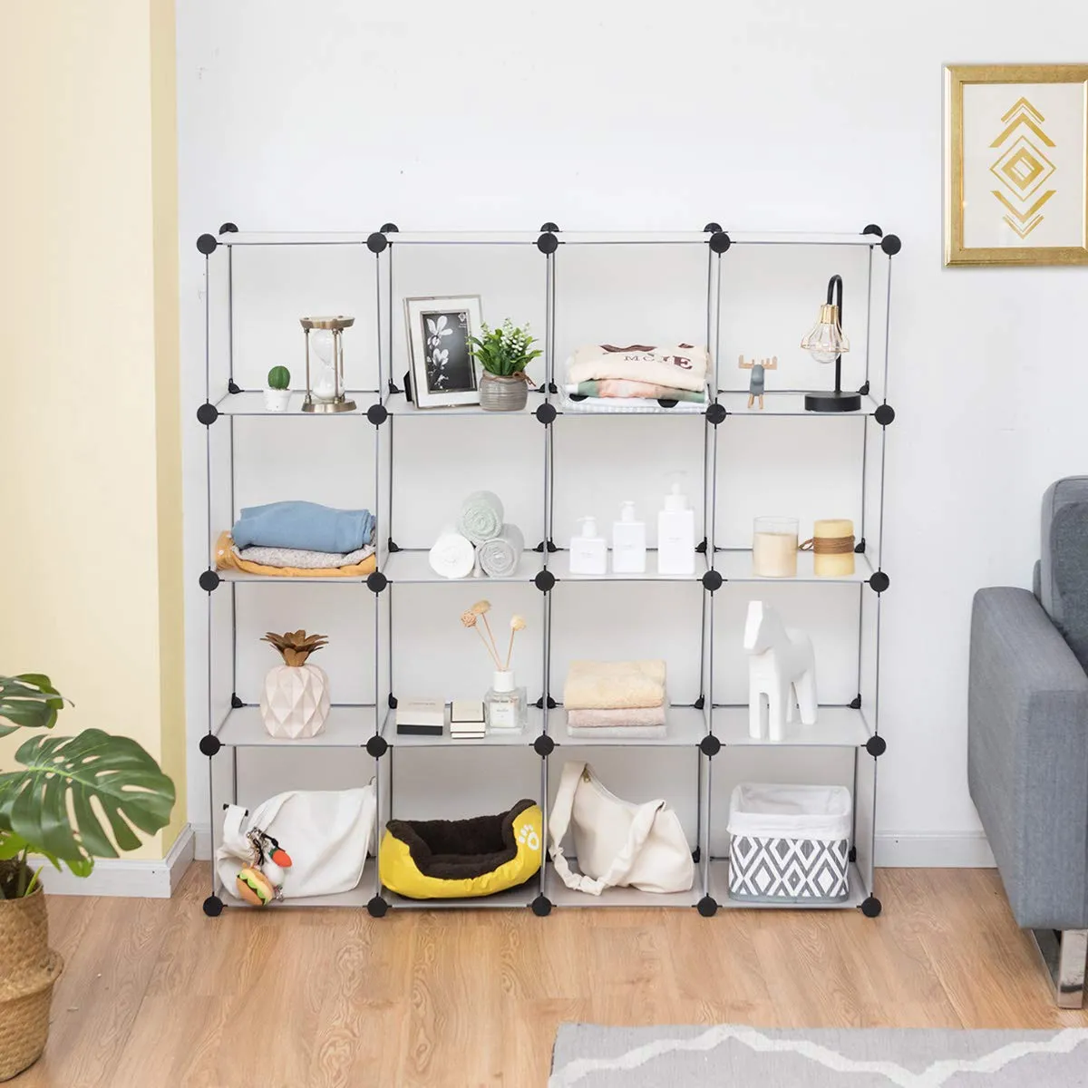 Tangkula 6 Cubes Storage Organizer, DIY Plastic PP Closet Cabinet