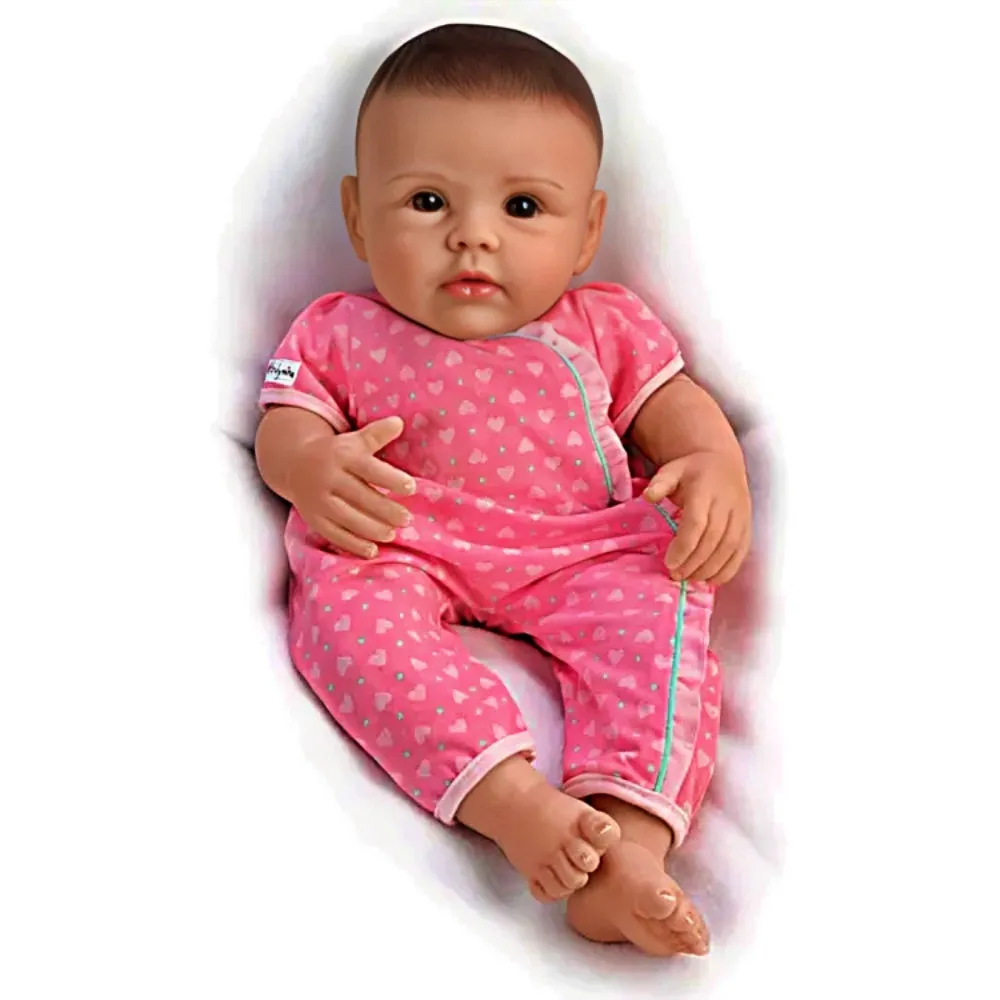 The Ashton-Drake Galleries So Truly Mine® Dolls For Girls Collection Issue #9: Black Hair Brown Eyes Baby Doll Handcrafted with RealTouch® Vinyl Skin and Hand-Painted Lifelike Features by Linda Murray 15-Inches