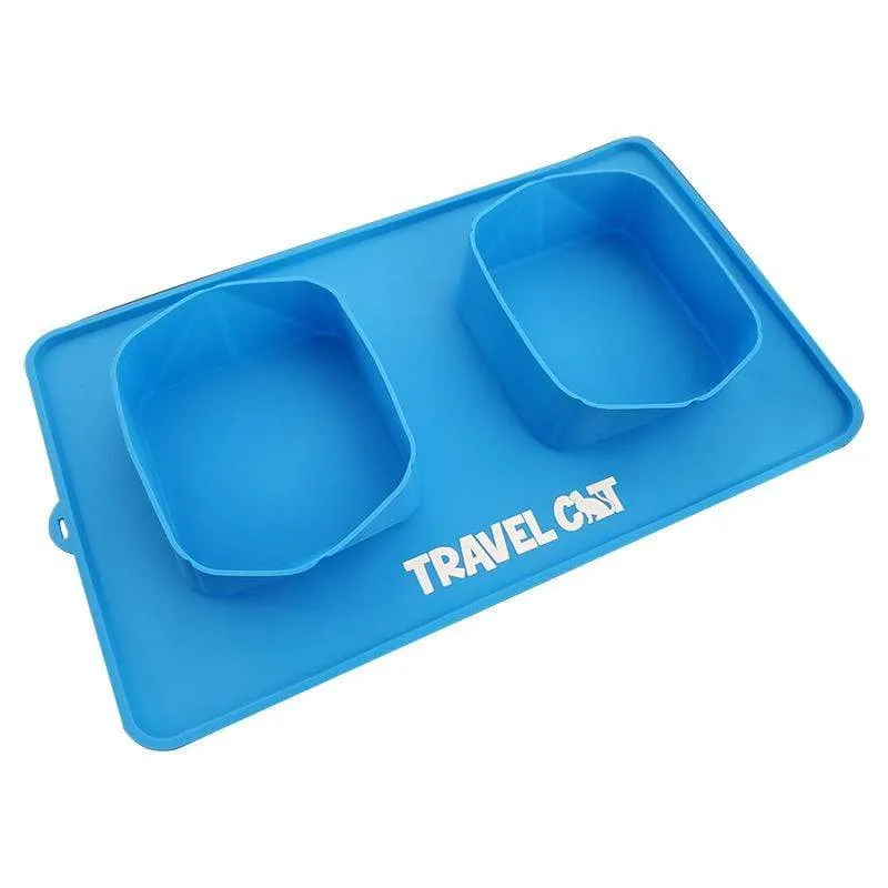 “The Feline Fancy” Travel Cat Accessories Bundle - Bed, Litter Box, Collar, Foldable Bowl & Pouch