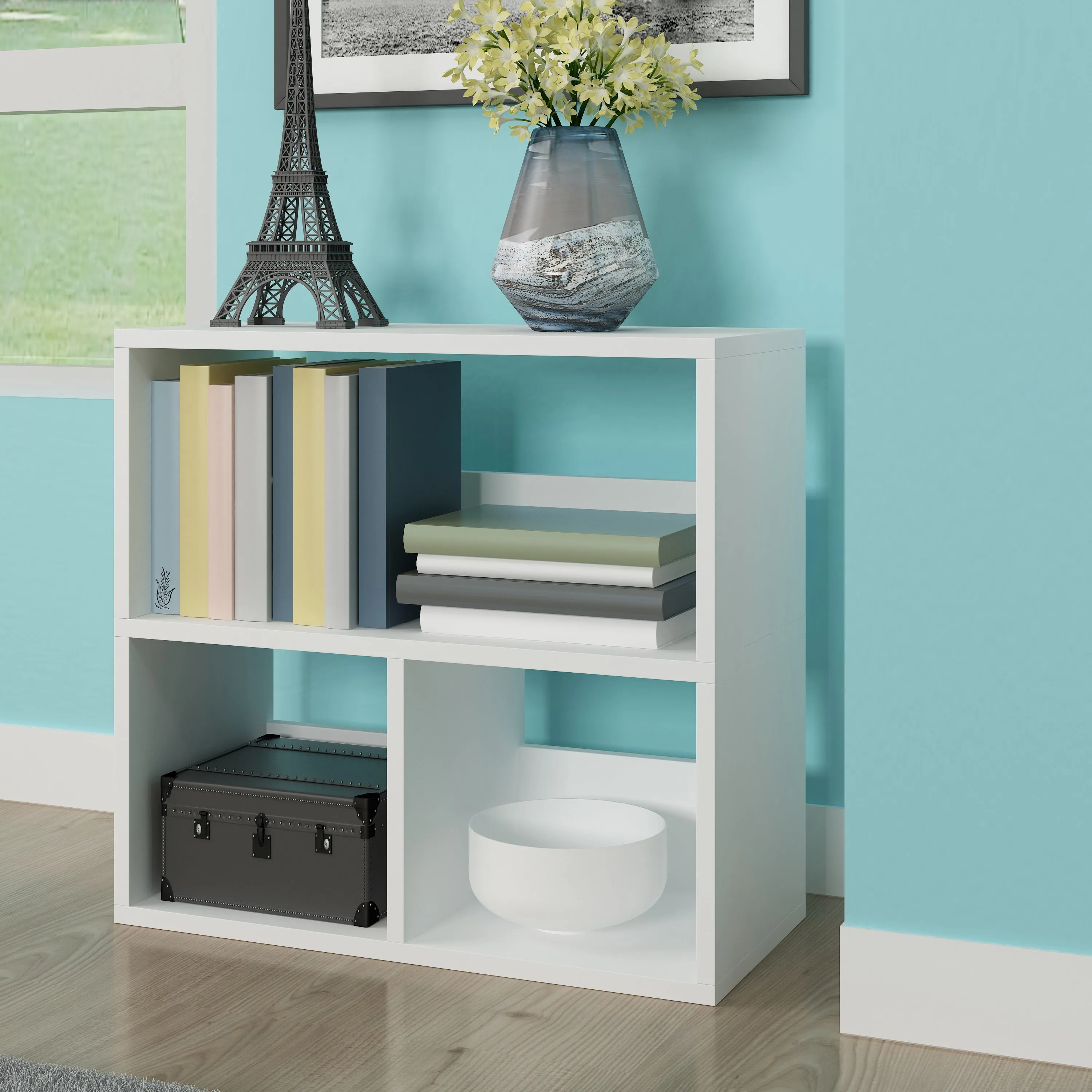 Troika 3-Shelf Bookcase, White