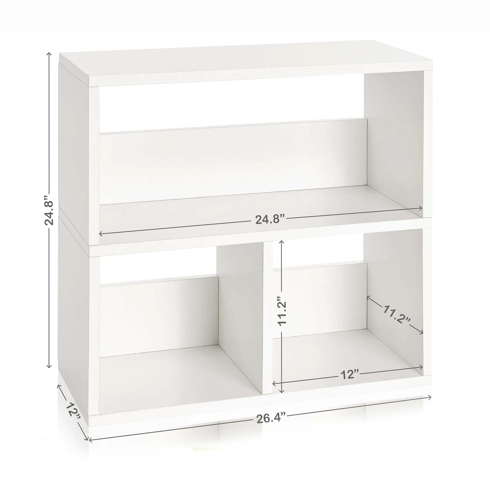 Troika 3-Shelf Bookcase, White