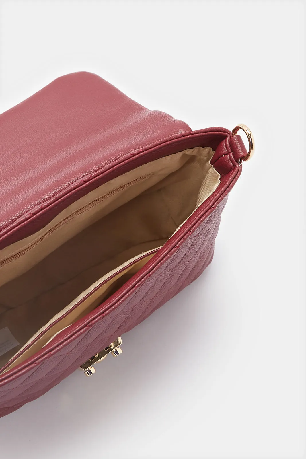 Women Burgundy Flap Messenger Bag