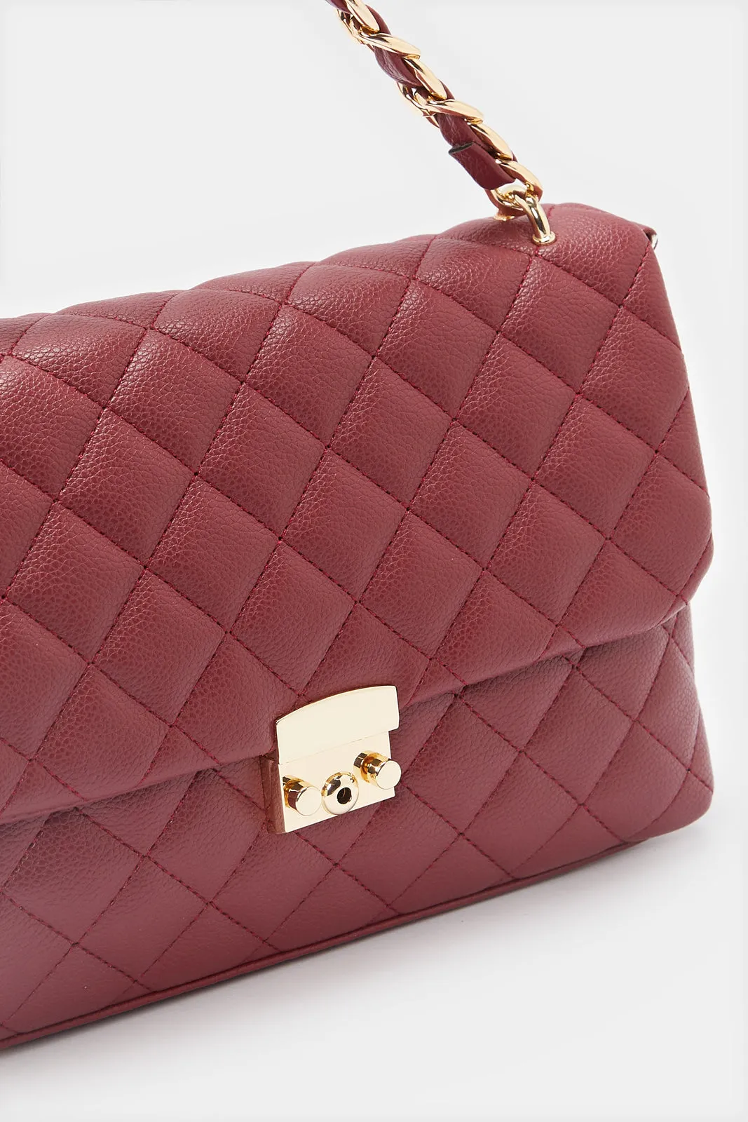 Women Burgundy Flap Messenger Bag
