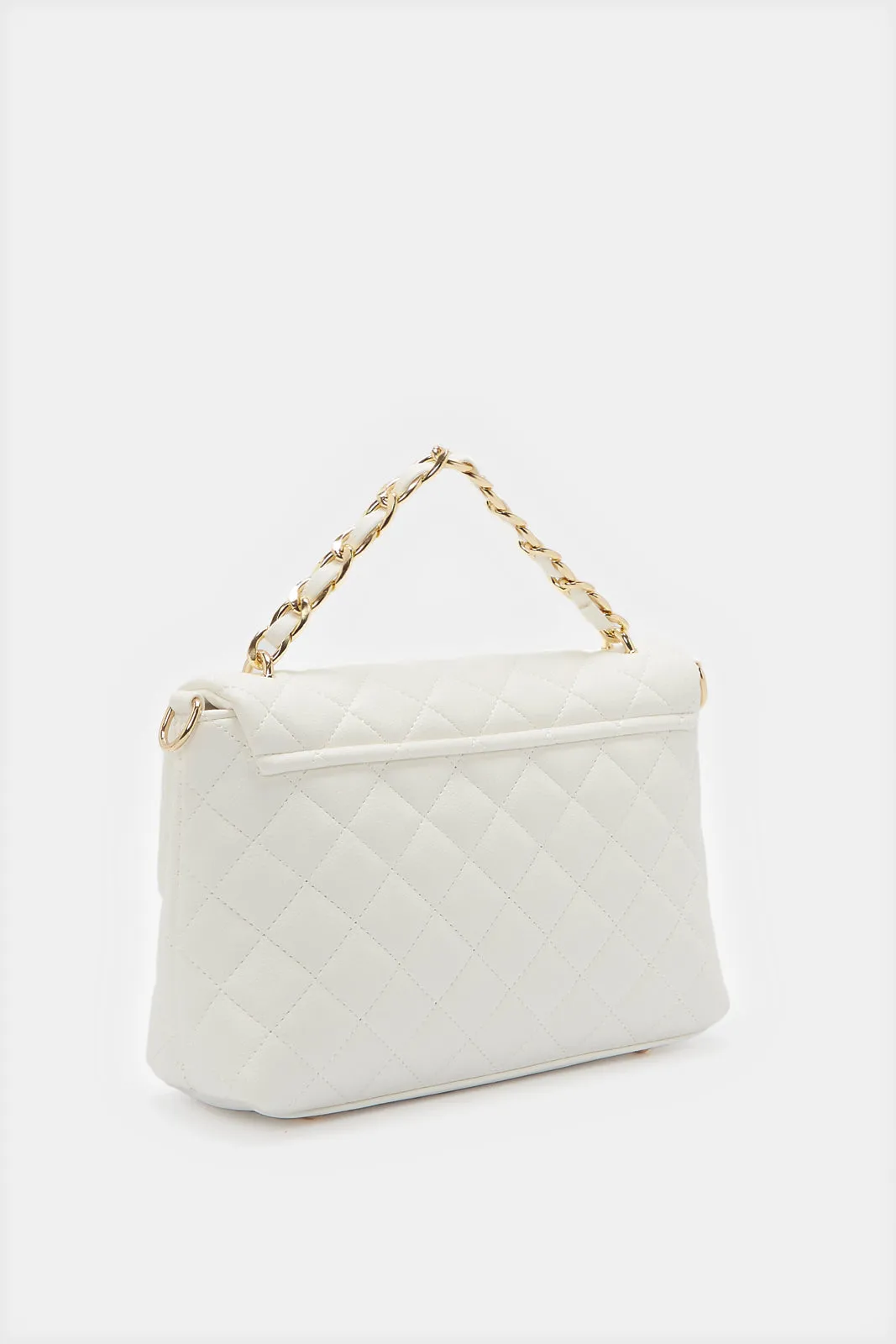 Women White Flap Messenger Bag