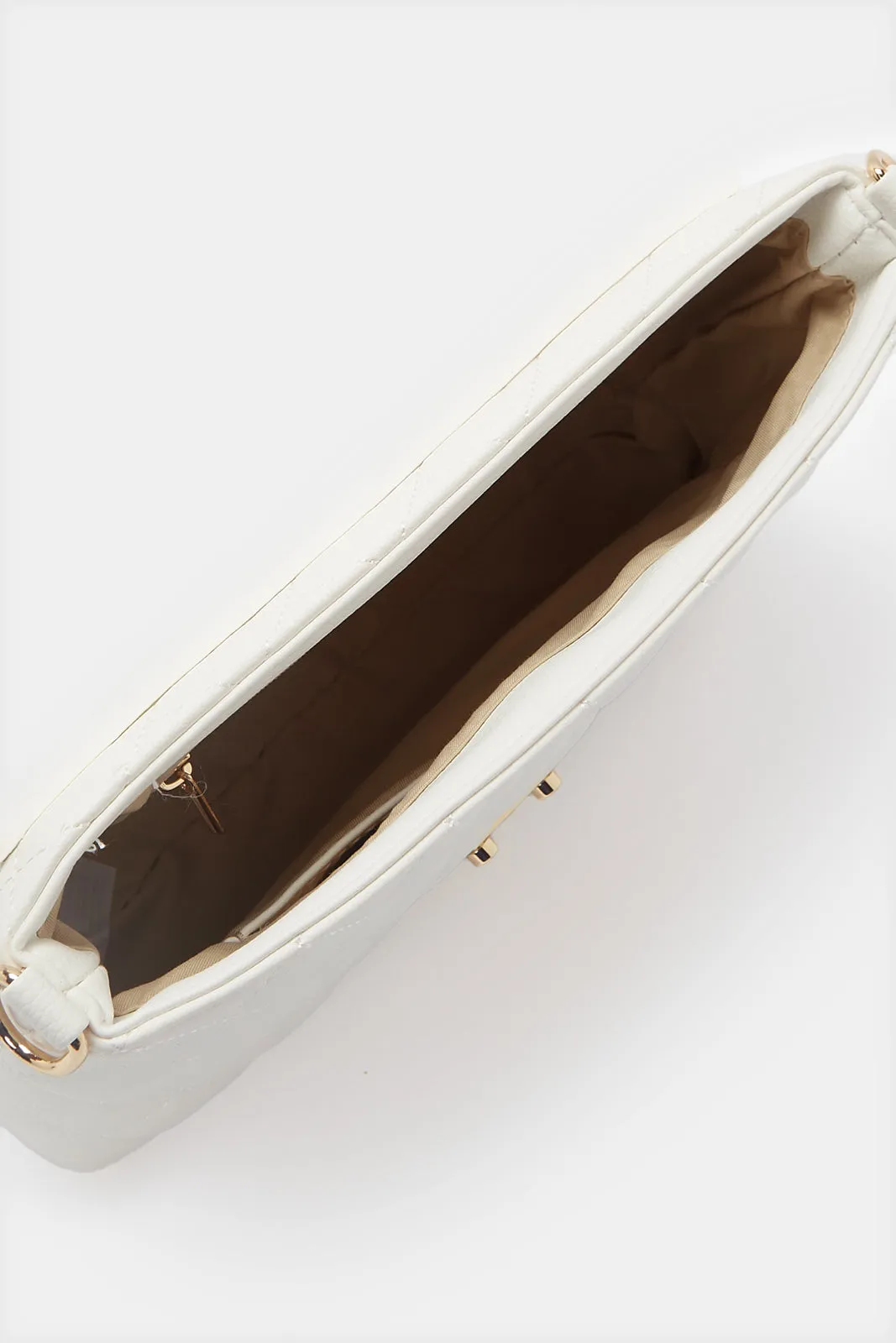 Women White Flap Messenger Bag